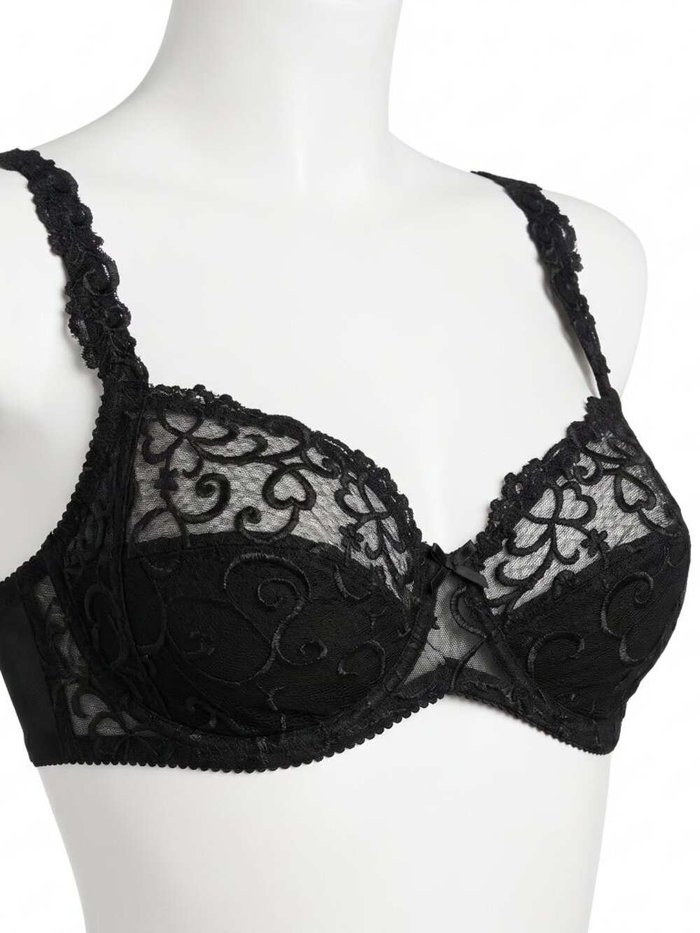 Rosa Faia Isabella Bra 36B NWT Black Sheer Lace Underwire 5660 Anita